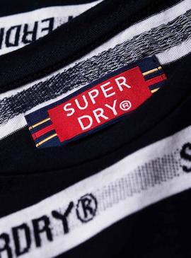 T-Shirt Superdry Cote Stripe Azul Marinho