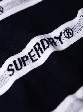 T-Shirt Superdry Cote Stripe Azul Marinho