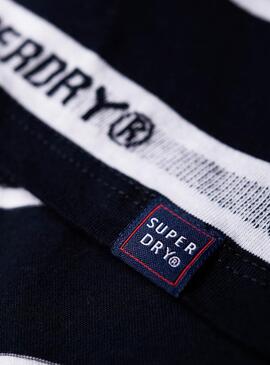 T-Shirt Superdry Cote Stripe Azul Marinho