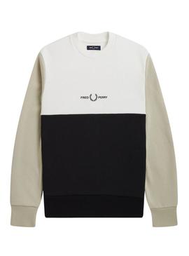 Sweat Fred Perry Colourblock para Homem Preto