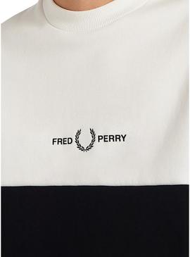 Sweat Fred Perry Colourblock para Homem Preto