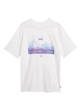 T-Shirt Levis Impresso Relaxed Homem Branco