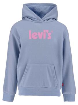 Sweat Levis Logotipo Capuz para Menina Azul