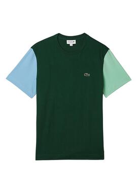 T-Shirt Lacoste Colorblock Verde para Homem