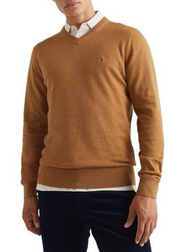 Camisola Tommy Hilfiger Basic para Homem Camel