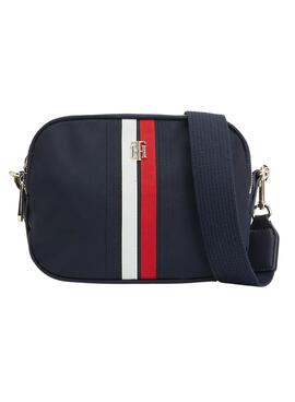 Bolsa de Ombro Tommy Hilfiger Poppy para Mulher Azul Marinho