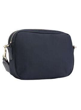 Bolsa de Ombro Tommy Hilfiger Poppy para Mulher Azul Marinho
