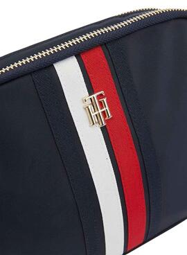 Bolsa de Ombro Tommy Hilfiger Poppy para Mulher Azul Marinho