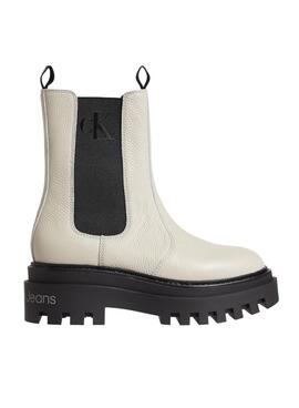 Botas Calvin Klein Chelsea para Mulher Bege