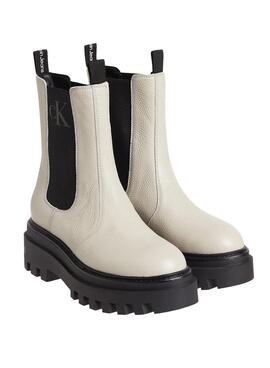Botas Calvin Klein Chelsea para Mulher Bege