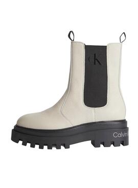 Botas Calvin Klein Chelsea para Mulher Bege