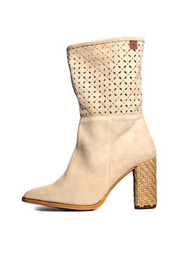 Bota Popa Lola Picado Bege para Mulher