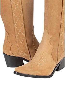 Botas Popa parati Serraje Camel para Mulher