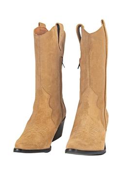 Botas Popa parati Serraje Camel para Mulher