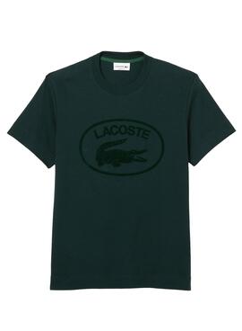 T-Shirt Lacoste Cocodrilo Homem Verde Oscuro