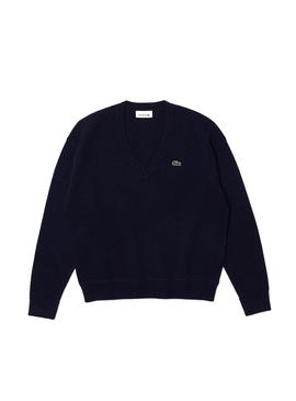 Camisola Lacoste V Neck para Mulher Azul Marinho