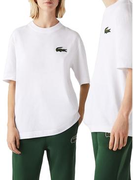 T-Shirt Lacoste Loose Fit Homem e Mulher Branco