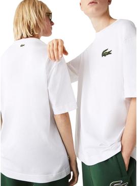 T-Shirt Lacoste Loose Fit Homem e Mulher Branco