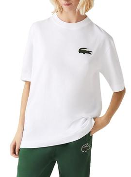 T-Shirt Lacoste Loose Fit Homem e Mulher Branco