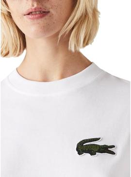 T-Shirt Lacoste Loose Fit Homem e Mulher Branco