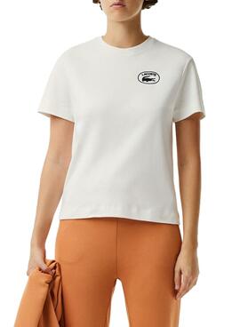 T-Shirt Lacoste Crocodile para Mulher Branco