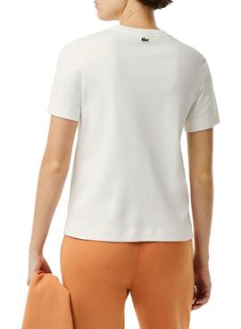 T-Shirt Lacoste Crocodile para Mulher Branco