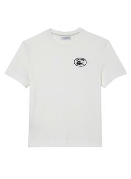 T-Shirt Lacoste Crocodile para Mulher Branco