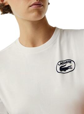 T-Shirt Lacoste Crocodile para Mulher Branco