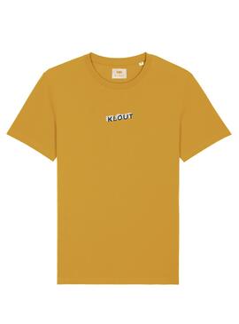 T-Shirt Klout 3D Mostaza para Homem e Mulher
