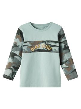 T-Shirt Name It Olan Verde Claro para Meninos
