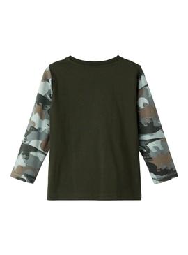 T-Shirt Name It Olan Verde Escuro para Meninos