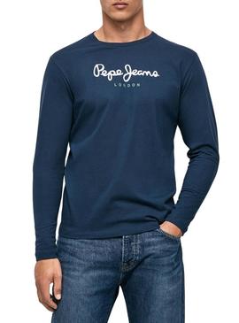 T-Shirt Pepe Jeans Eggo Long Azul para Homem