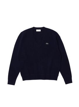 Camisola Lacoste V Neck para Mulher Azul Marinho