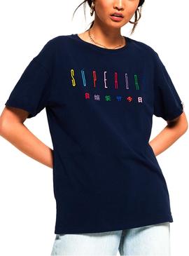 T-Shirt Superdry Paulo Azul Marinho Mulher