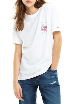 T-Shirt Tommy Jeans Bold Statement Branco Mulher