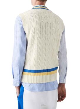 Colete Lacoste Tricot para Homem Branco
