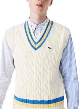 Colete Lacoste Tricot para Homem Branco