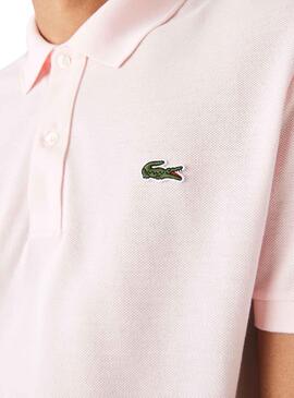 Polo Lacoste Slim Fit para Homem Rosa Flamant