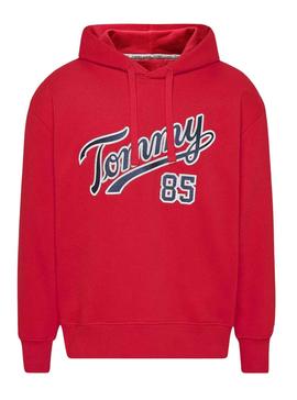 Sweat Tommy Jeans Relaxed College Homem Vermelho