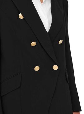 Blazer Only Gry Botones para Mulher Preto