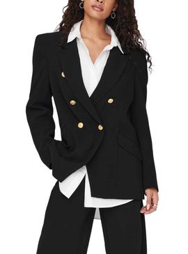 Blazer Only Gry Botones para Mulher Preto