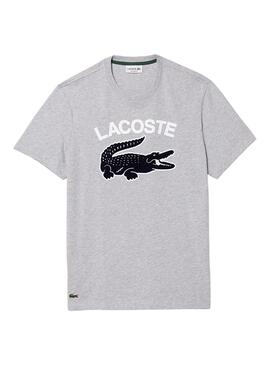 T-Shirt Lacoste Big Logo Cinza para Homem