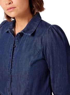 Vestido Naf Naf Babados para Mulher Azul Marinho