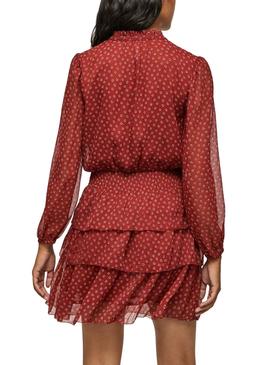 Vestido Pepe Jeans Delia Flores para Mulher Vermelho