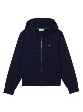 Sweat Lacoste Basic Hood Zip Azul para Mulher