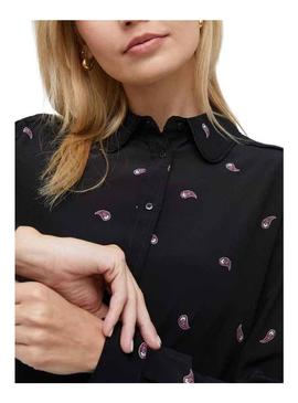 Camisa Pepe Jeans Priscila Paisley Preta Mulher