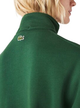 Sweat Lacoste Gola Zíper Verde Homem