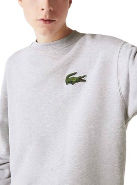 Sweat Lacoste Loose Fit Cinza para Homem