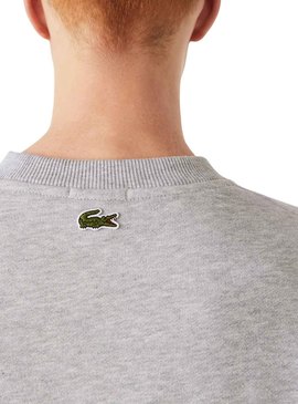 Sweat Lacoste Loose Fit Cinza para Homem