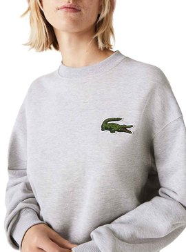 Sweat Lacoste Loose Fit Cinza para Homem